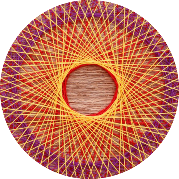 This image shows a circle containing a pattern with multiple lines crossing over.