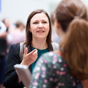 This image shows two people connecting.