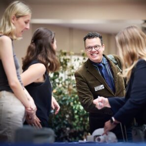 This image shows people introducing themselves