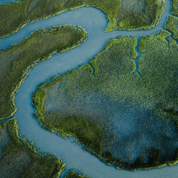 Aerial view of a river.
