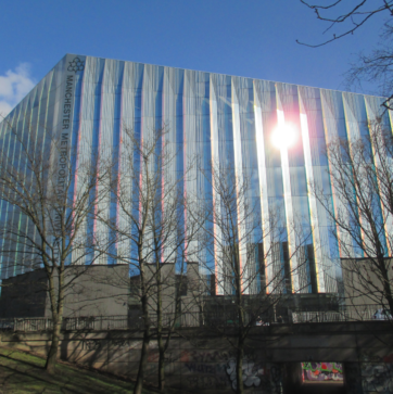 Glass building at Manchester Metropolitan University